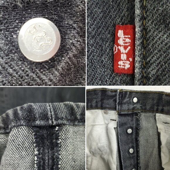 Levi's 501 XX Button Fly Vintage Jeans USA 80s Black 0658 "32x34" Actual 30x32 - Picture 8 of 12
